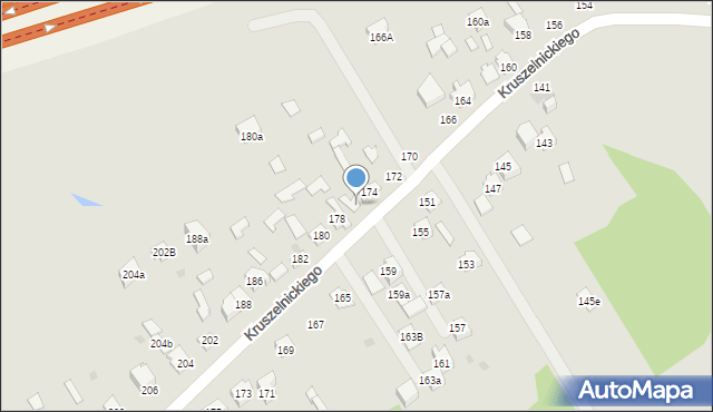 Kielce, Kruszelnickiego-Wilka Zbigniewa, ppor., 176, mapa Kielc