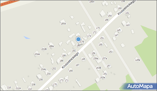 Kielce, Kruszelnickiego-Wilka Zbigniewa, ppor., 180, mapa Kielc
