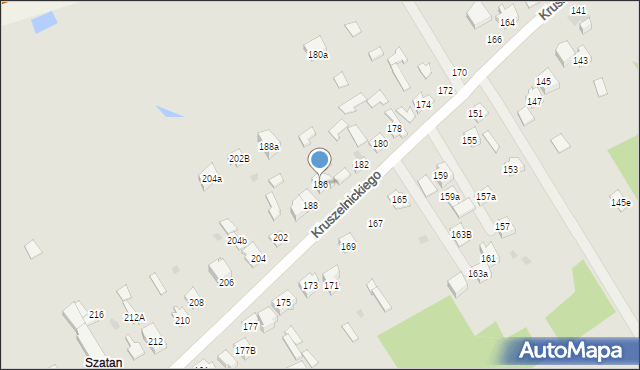 Kielce, Kruszelnickiego-Wilka Zbigniewa, ppor., 186, mapa Kielc
