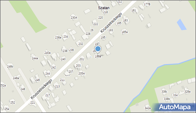 Kielce, Kruszelnickiego-Wilka Zbigniewa, ppor., 199a, mapa Kielc