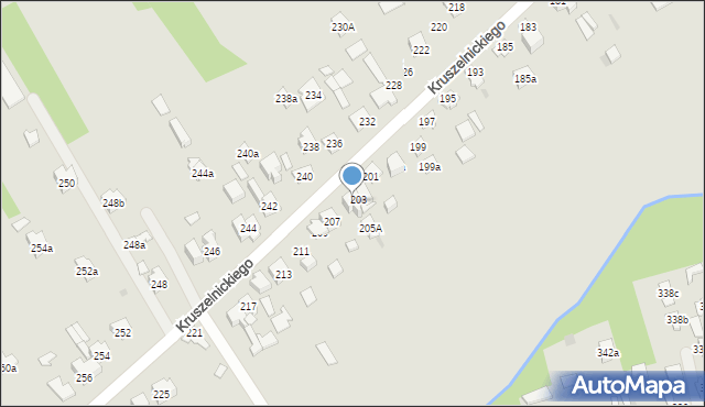 Kielce, Kruszelnickiego-Wilka Zbigniewa, ppor., 205, mapa Kielc