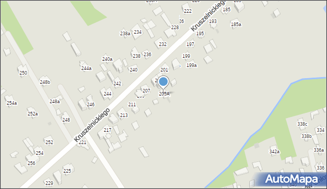 Kielce, Kruszelnickiego-Wilka Zbigniewa, ppor., 205A, mapa Kielc