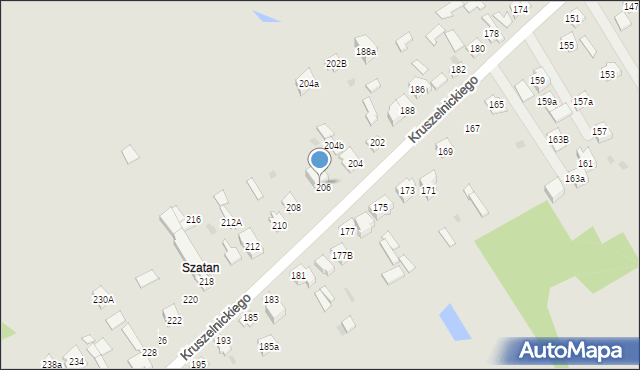 Kielce, Kruszelnickiego-Wilka Zbigniewa, ppor., 206b, mapa Kielc