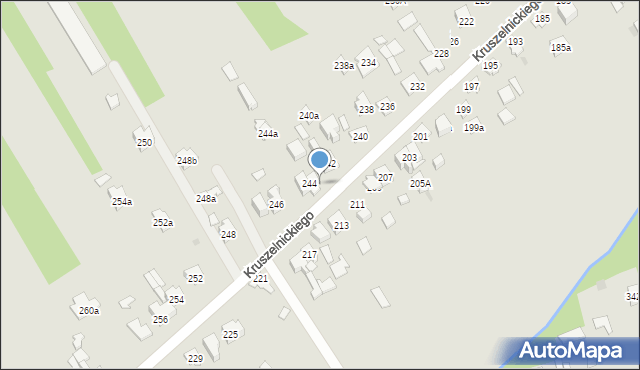 Kielce, Kruszelnickiego-Wilka Zbigniewa, ppor., 244c, mapa Kielc