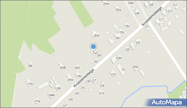 Kielce, Kruszelnickiego-Wilka Zbigniewa, ppor., 262a, mapa Kielc