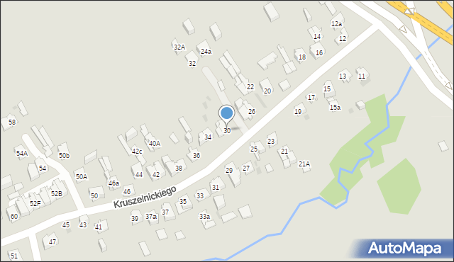 Kielce, Kruszelnickiego-Wilka Zbigniewa, ppor., 30, mapa Kielc