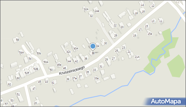 Kielce, Kruszelnickiego-Wilka Zbigniewa, ppor., 36, mapa Kielc