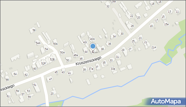 Kielce, Kruszelnickiego-Wilka Zbigniewa, ppor., 42b, mapa Kielc