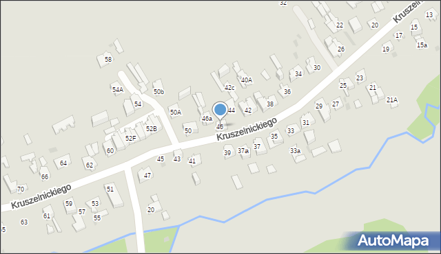 Kielce, Kruszelnickiego-Wilka Zbigniewa, ppor., 46, mapa Kielc