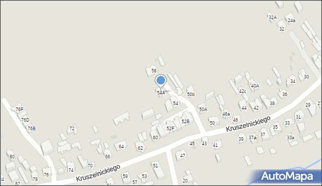 Kielce, Kruszelnickiego-Wilka Zbigniewa, ppor., 54A, mapa Kielc