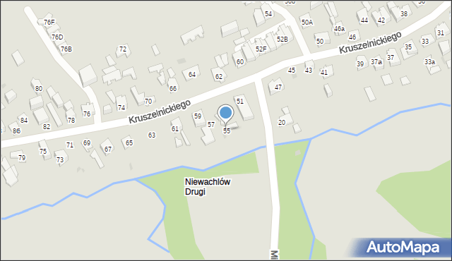Kielce, Kruszelnickiego-Wilka Zbigniewa, ppor., 55, mapa Kielc