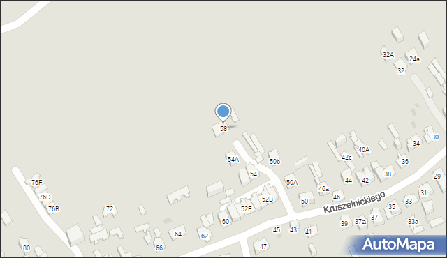 Kielce, Kruszelnickiego-Wilka Zbigniewa, ppor., 58, mapa Kielc