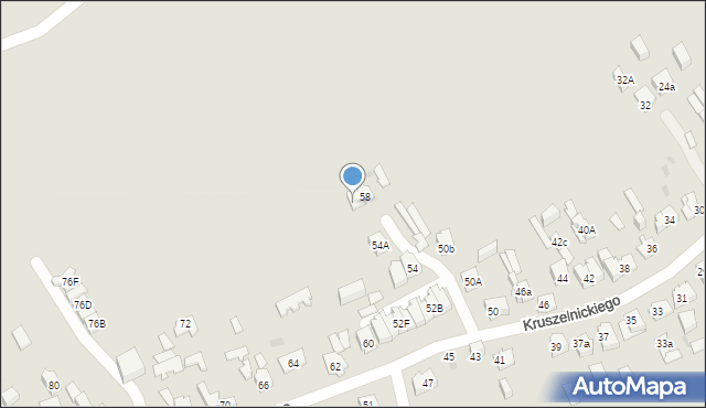 Kielce, Kruszelnickiego-Wilka Zbigniewa, ppor., 58a, mapa Kielc