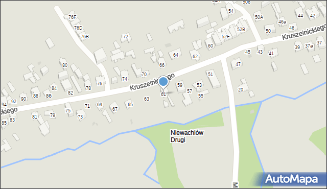 Kielce, Kruszelnickiego-Wilka Zbigniewa, ppor., 61, mapa Kielc