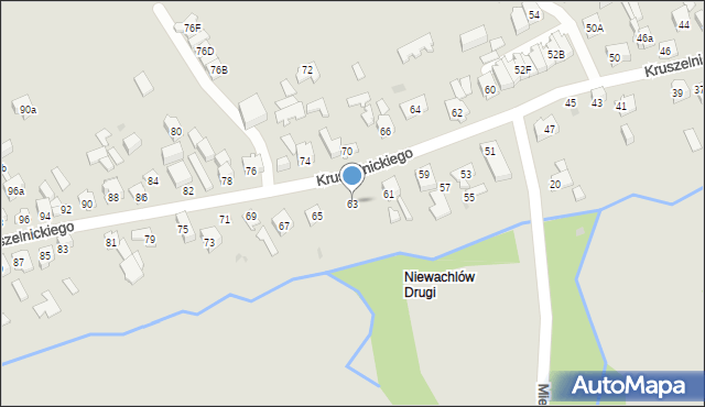 Kielce, Kruszelnickiego-Wilka Zbigniewa, ppor., 63, mapa Kielc