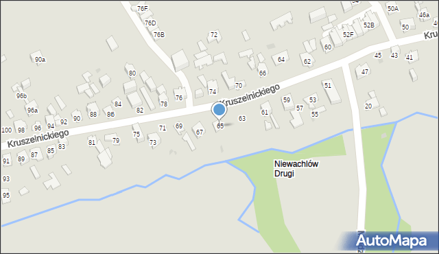 Kielce, Kruszelnickiego-Wilka Zbigniewa, ppor., 65, mapa Kielc