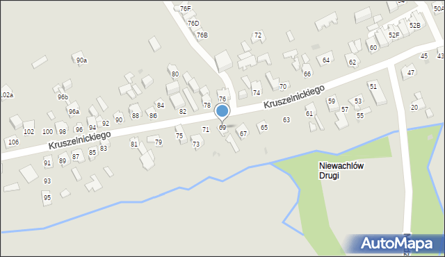 Kielce, Kruszelnickiego-Wilka Zbigniewa, ppor., 69, mapa Kielc