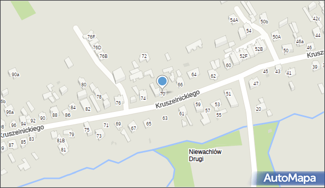 Kielce, Kruszelnickiego-Wilka Zbigniewa, ppor., 70, mapa Kielc