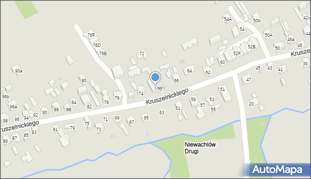 Kielce, Kruszelnickiego-Wilka Zbigniewa, ppor., 70a, mapa Kielc