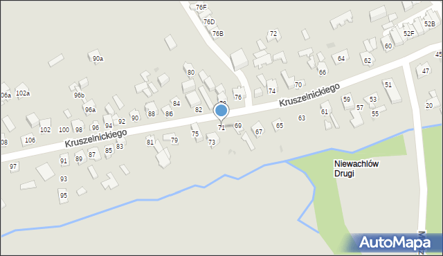 Kielce, Kruszelnickiego-Wilka Zbigniewa, ppor., 71, mapa Kielc
