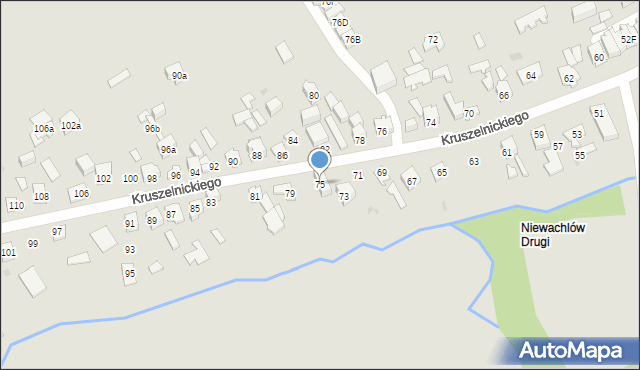 Kielce, Kruszelnickiego-Wilka Zbigniewa, ppor., 75, mapa Kielc