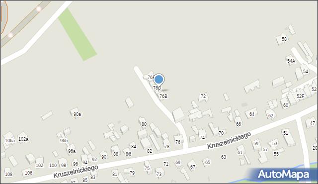 Kielce, Kruszelnickiego-Wilka Zbigniewa, ppor., 76C, mapa Kielc