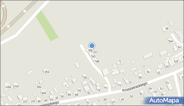 Kielce, Kruszelnickiego-Wilka Zbigniewa, ppor., 76E, mapa Kielc