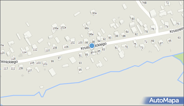 Kielce, Kruszelnickiego-Wilka Zbigniewa, ppor., 87, mapa Kielc