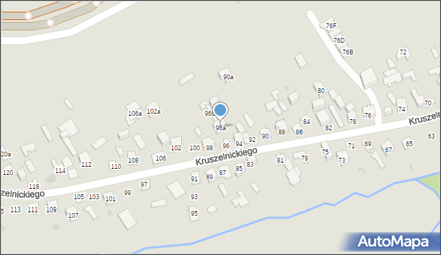 Kielce, Kruszelnickiego-Wilka Zbigniewa, ppor., 96a, mapa Kielc