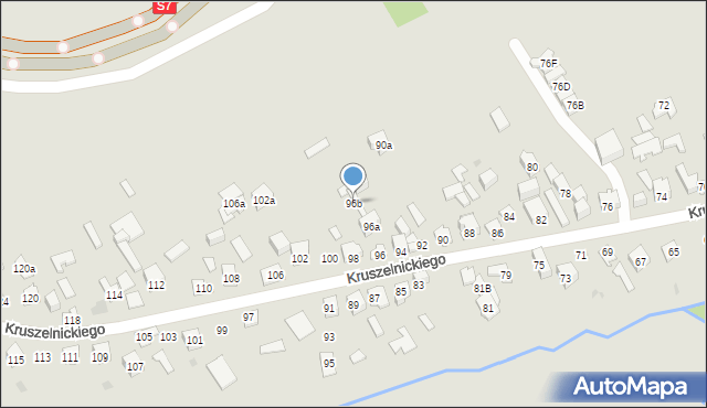 Kielce, Kruszelnickiego-Wilka Zbigniewa, ppor., 96b, mapa Kielc