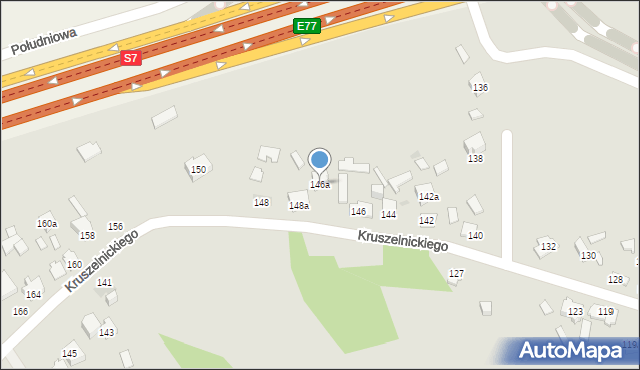 Kielce, Kruszelnickiego Zbigniewa, ppor., 146a, mapa Kielc