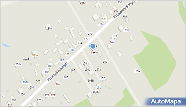 Kielce, Kruszelnickiego Zbigniewa, ppor., 155, mapa Kielc