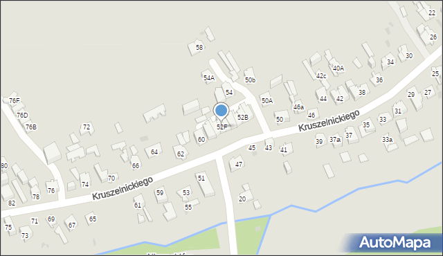 Kielce, Kruszelnickiego Zbigniewa, ppor., 52F, mapa Kielc