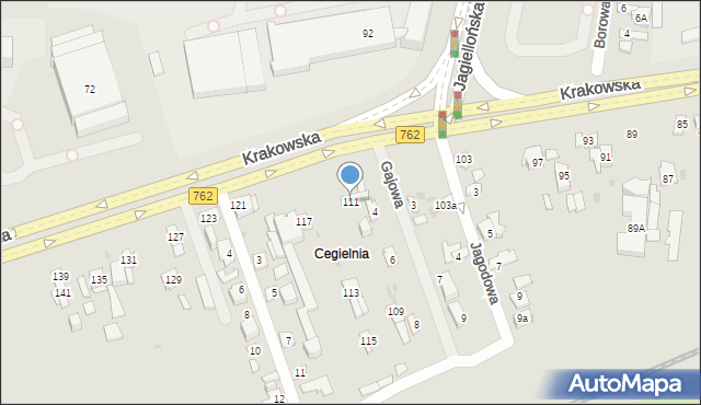 Kielce, Krakowska, 111, mapa Kielc