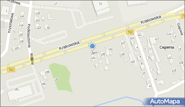 Kielce, Krakowska, 139, mapa Kielc