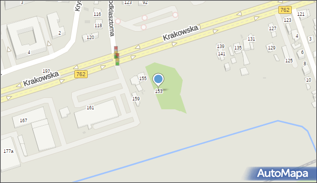 Kielce, Krakowska, 153, mapa Kielc