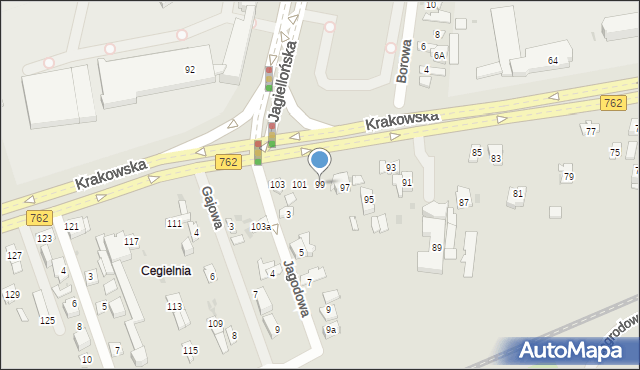 Kielce, Krakowska, 99, mapa Kielc