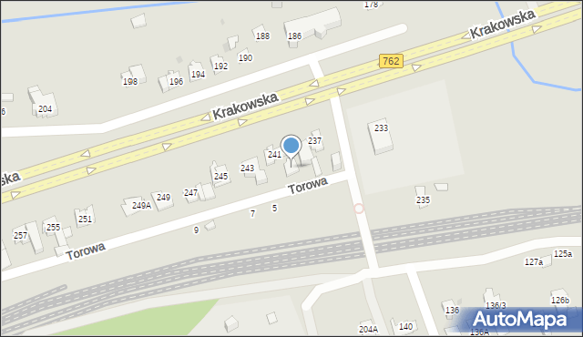 Kielce, Krakowska, 241b, mapa Kielc