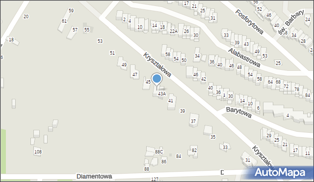 Kielce, Kryształowa, 43B, mapa Kielc