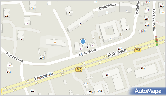 Kielce, Kryształowa, 4e, mapa Kielc