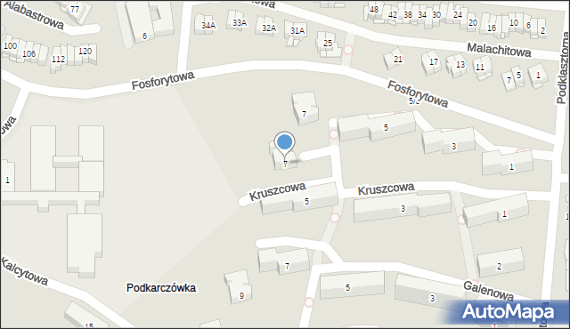 Kielce, Kruszcowa, 7, mapa Kielc