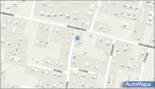 Kiełczów, Krótka, 2, mapa Kiełczów