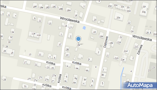 Kiełczów, Krótka, 2A, mapa Kiełczów