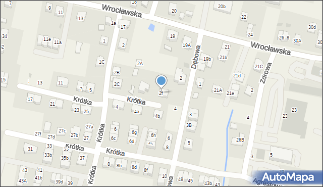 Kiełczów, Krótka, 2f, mapa Kiełczów