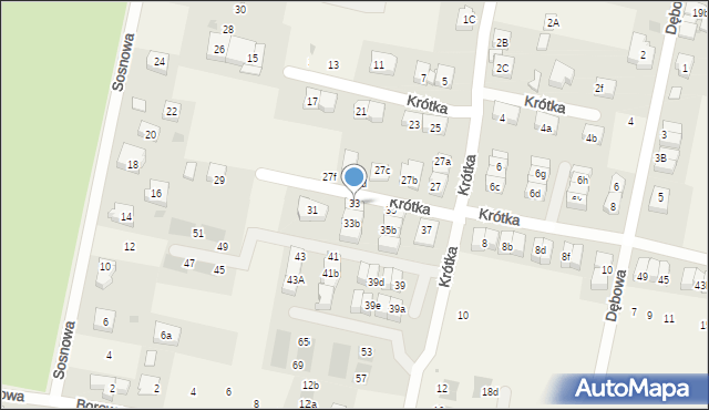 Kiełczów, Krótka, 33, mapa Kiełczów