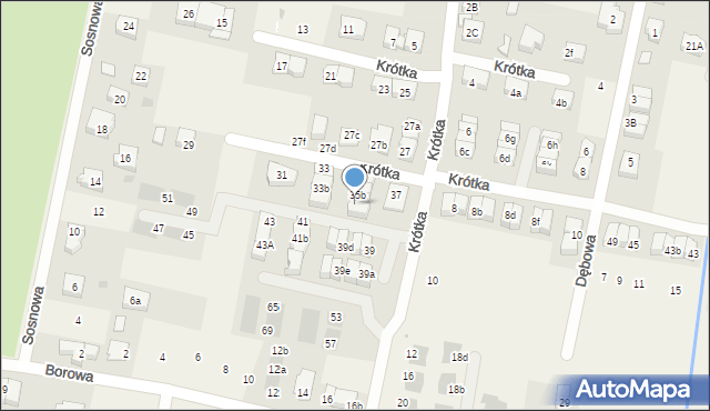 Kiełczów, Krótka, 35c, mapa Kiełczów