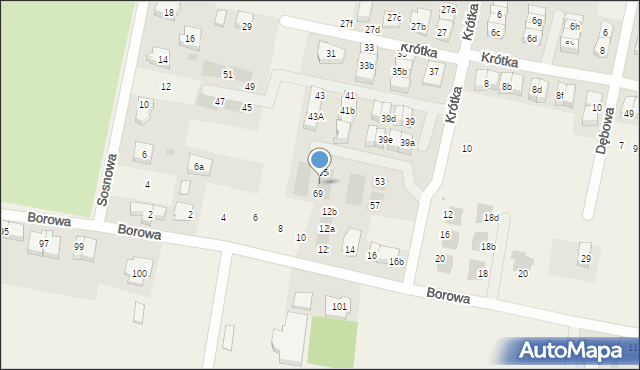 Kiełczów, Krótka, 67, mapa Kiełczów