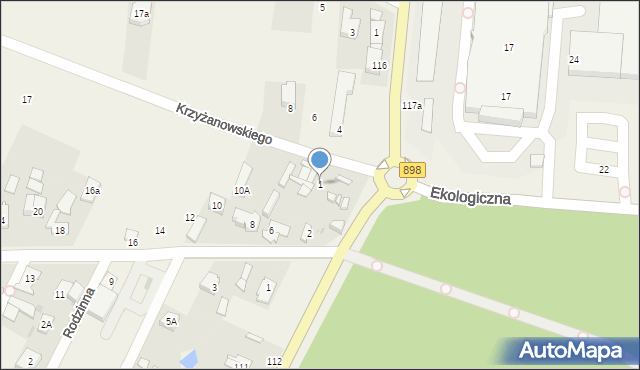 Klaudyn, Krzyżanowskiego Aleksandra, płk., 1, mapa Klaudyn