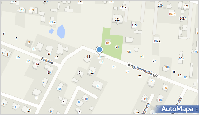 Klaudyn, Krzyżanowskiego Aleksandra, płk., 11, mapa Klaudyn
