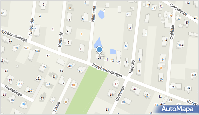 Klaudyn, Krzyżanowskiego Aleksandra, płk., 46, mapa Klaudyn